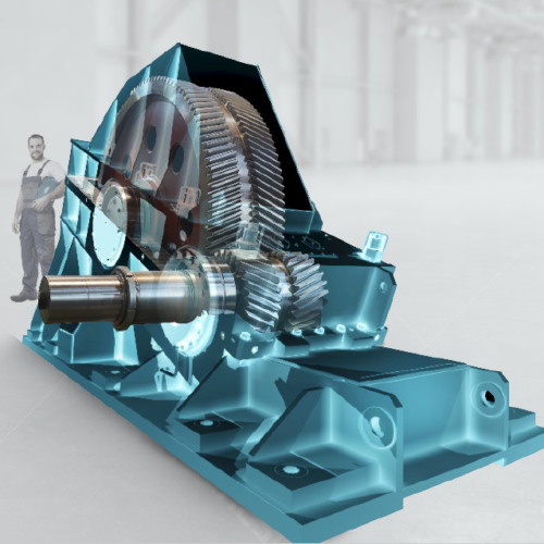 Konstruktion und Herstellung eines Walzwerkgetriebes  (Main Drive) für eine Warmwalzanlage