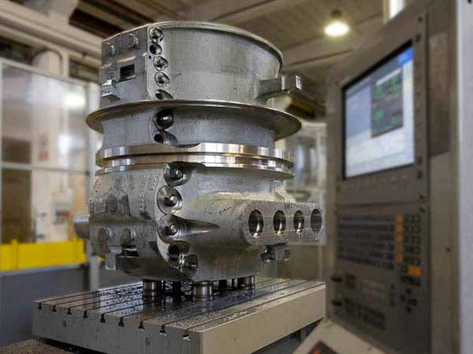 Boring, drilling, and milling of turbine housing